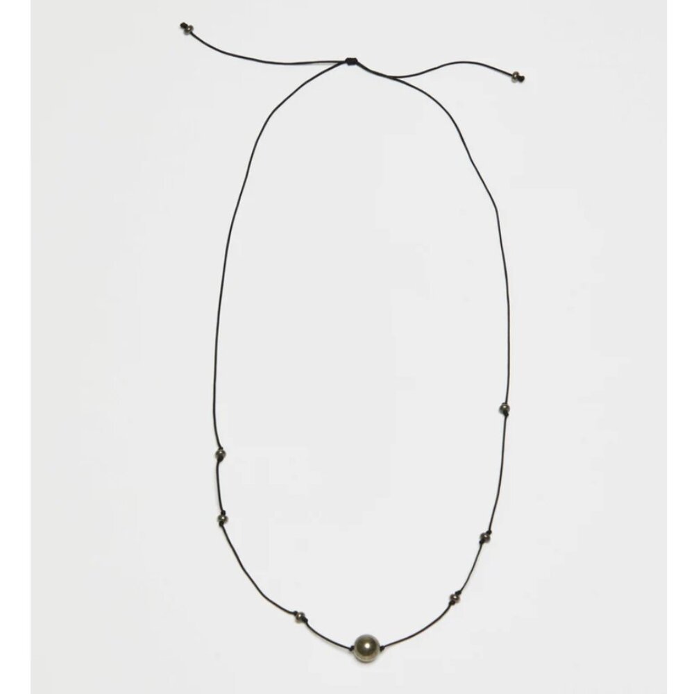 Bagatiba brand Knotted Pyrite Necklace